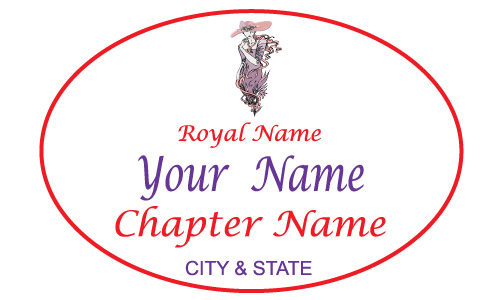 White Oval name badge Artwork 93 Pink